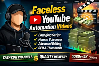 be your faceless youtube video editor and content creator