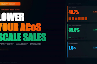 setup manage and optimize amazon PPC fba ads to lower acos boost roas and sales