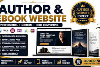 design author website, book author website, ebook website, author landing page