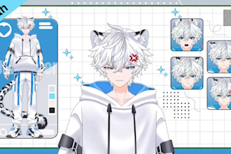 design and rig live2d vtuber model, 2d vtuber model, avatar for streaming