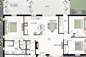create a professional presentation color floor plan for marketing