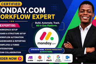 setup your monday com, monday crm,  monday automation, project management expert