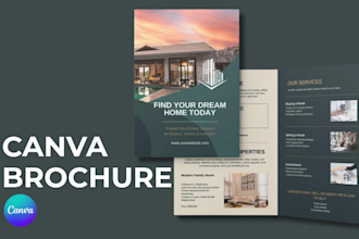 editable canva brochure real estate business brochure digital medical brochure