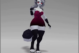 create custom vrchat anime furry avatar with facial tracking pc quest 3d vrm