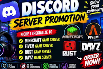 promote your minecraft server, discord fivem gaming rust, gaming promotion