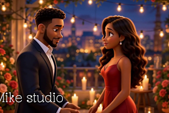 3d pixar style ai animation 3d romantic storytelling ai video 3d pixar animation