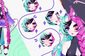 draw and rig live2d vtuber model, 2d vtuber model, v tuber, vtuber rigging