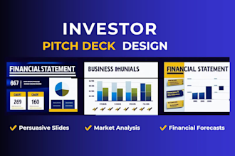 design professional investor pitch deck for startups