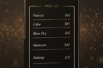 professional service menu   price list design