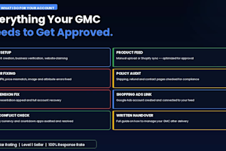 setup google merchant center, fix dissaproved product and launch shopping ads