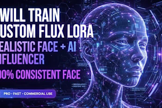 train  flux lora model for realistic ai influencer, face