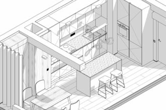 create a functional 2d and 3d room layout
