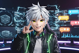 design custom 3d vtuber avatar and ar face tracking filter