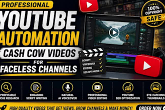 create high quality youtube automation cash cow videos