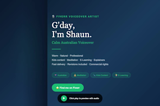 record a calm, warm australian voice over