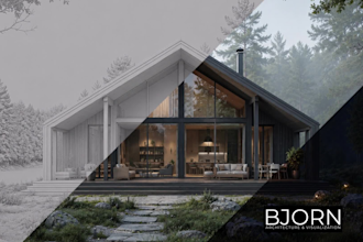 create photorealistic exterior house render and facade concept