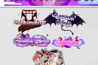 create vtuber logo, vtuber background, vtuber model, 3d vtuber, vtuber rigging