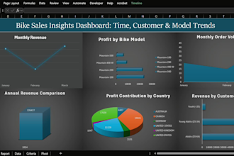 create interactive excel dashboard with charts, KPI and automation