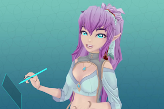 draw and rig male or female live2d vtuber model vrc 3d vtuber model anime art
