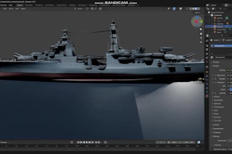 design realistic 3d ship, car model, 3d toy for games, animation an 3d printing