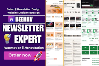 setup beehiiv newsletter beehive landing page beehiiv website beehiiv automation