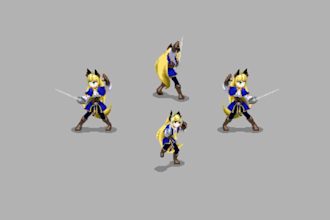 design 2d pixel art animation sprite sheet for your game pixel characters