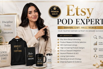 be your etsy pod expert for profitable print on demand store printify success