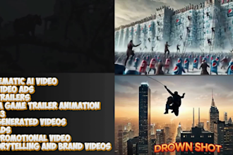 create cinematic ai video, ai video ads, ai trailers film game trailer animation