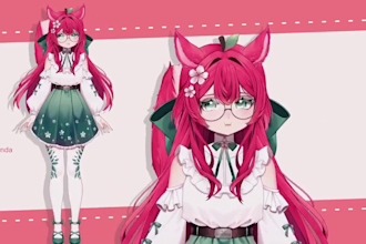 live2d vtuber model, vtuber model, anime style, vtuber rigging