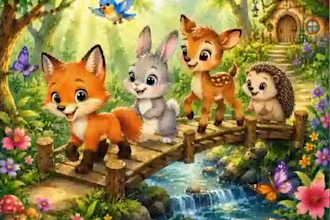 create cute animal illustrations for children book
