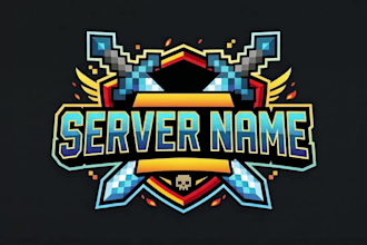 do custom minecraft server logo design and server icon