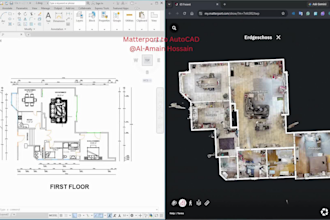 convert matterport to an accurate autocad floor plan with dimensions