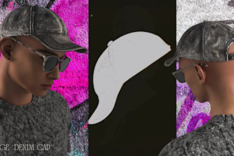 create 3d cap design, 3d cap animation, 3d eyewear design, sunglasses, mockup