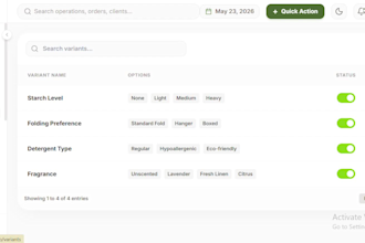 build laundry management software with booking and billing