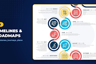 do custom infographic design, process flowchart, timeline and roadmap