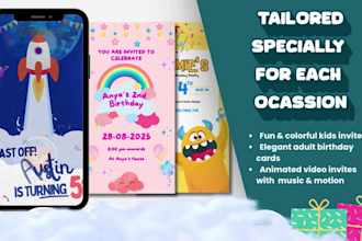 create custom digital birthday invitations and animated video invites