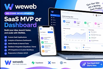 build a no code saas mvp or dashboard using weweb