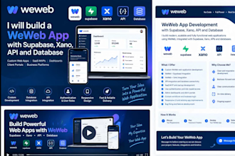 build a weweb app with supabase, xano, API and database
