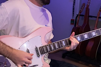 record vintage style electric guitar and lap steel