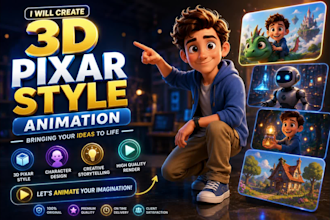 3d animation video, 3d character, pixar style 3d animation, 3d explainer