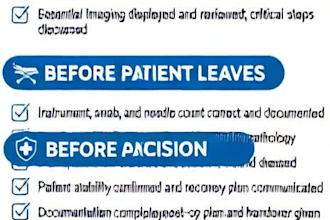 design hospital theatre checklist, sop poster and health education