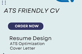 create ats friendly resume, CV design and cover letter