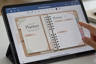 do canva hyperlinked planner design printable kdp journal etsy digital planner