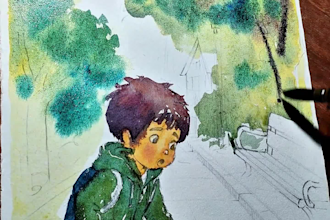 hand drawn watercolor children book illustrations
