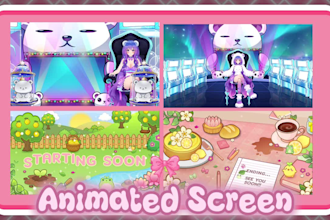 create animated starting soon brb and ending screens for vtuber streamers