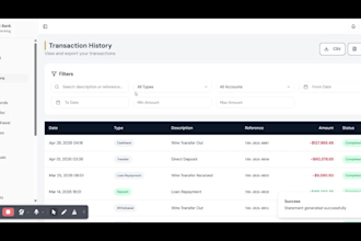 provide a complete fintech banking webapp built with react typescript