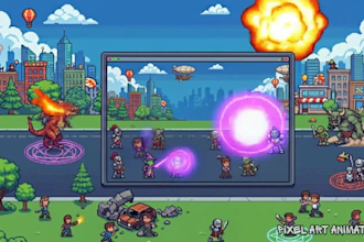 design pixel art animation 2d pixel art sprite sheet character game art design