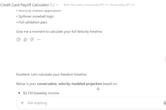 calculate credit card payoff using velocity banking