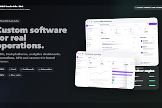 develop ai software, CRM, dashboards and web apps