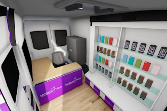 design yacht, caravan, bus motorhome, camper, food truck, rv conversion 3d model